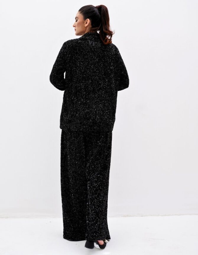 Dazzle in Black Sequins and Palazzo Pants